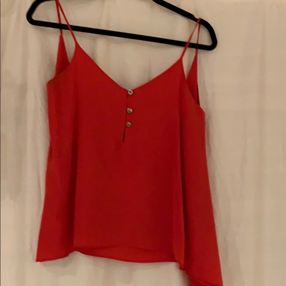 Red Silk Flowy Tank S/M
